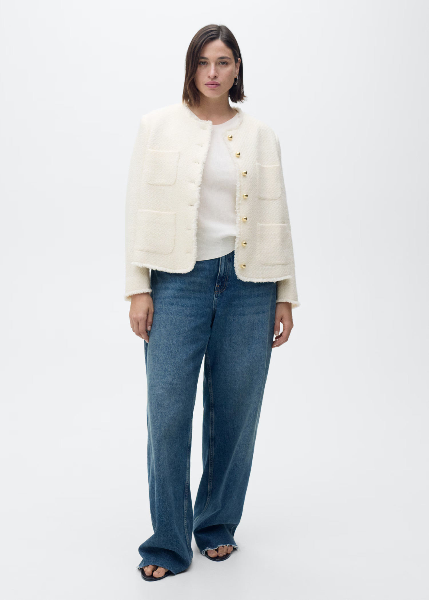 Tweed jacket with jewel buttons - Women | MANGO USA | Mango (US/MX/AU)