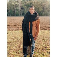 Oversized Winter Scarf, Men Long Black Blanket Thick Scarf Women, Gift For Christmas | Etsy (US)