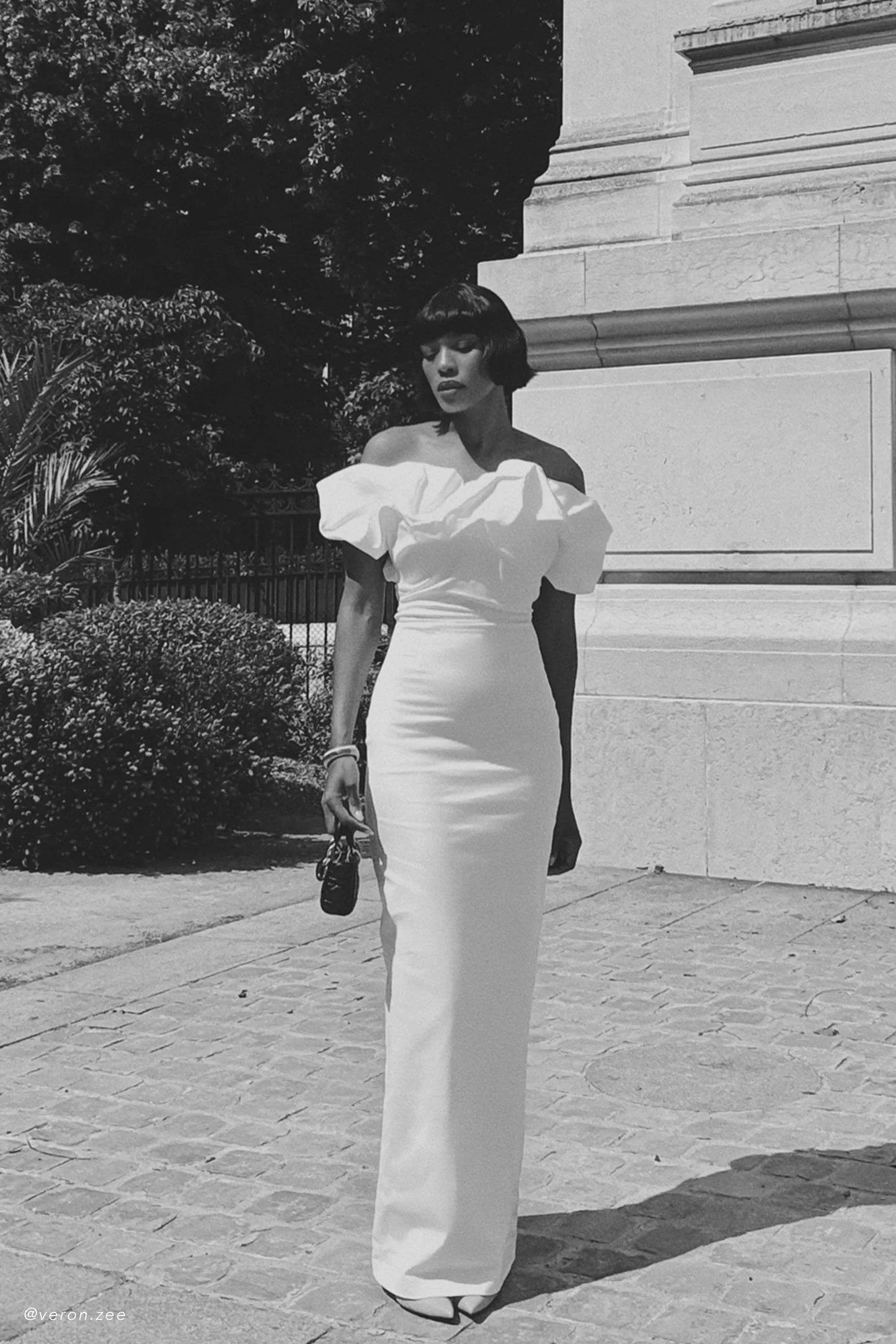 Sariya Sculptural Maxi Dress - White | MESHKI US