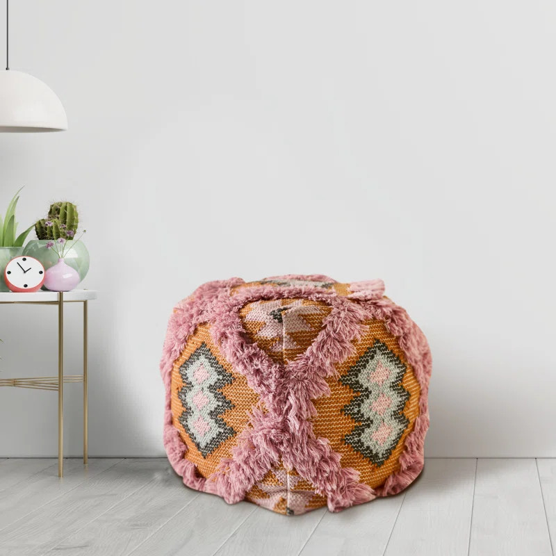 Trahan 17'' Wide Square Geometric Pouf Ottoman | Wayfair Professional