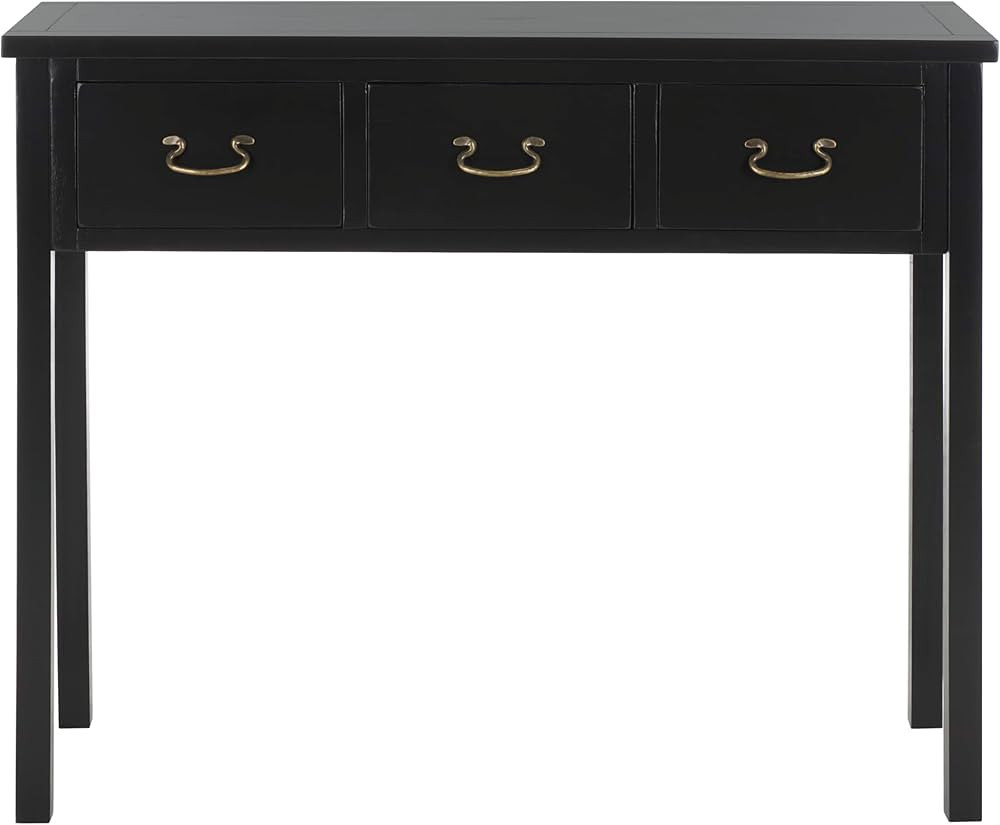 SAFAVIEH Home Collection Cindy Farmhouse Black 3-Drawer Console Table | Amazon (US)