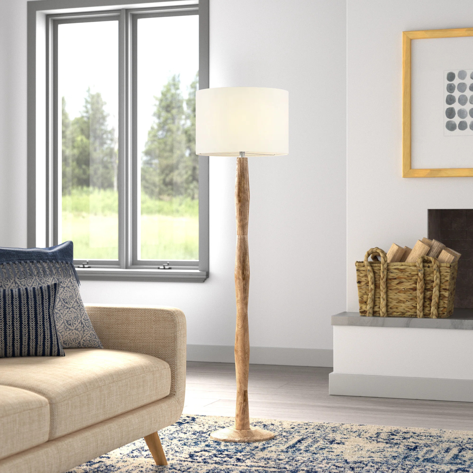 Ebron 60'' Natural Traditional Floor Lamp | Wayfair North America
