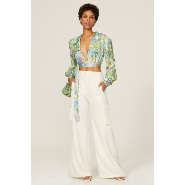 Ronny Kobo Demna Top Green-multicolored-print | Rent the Runway