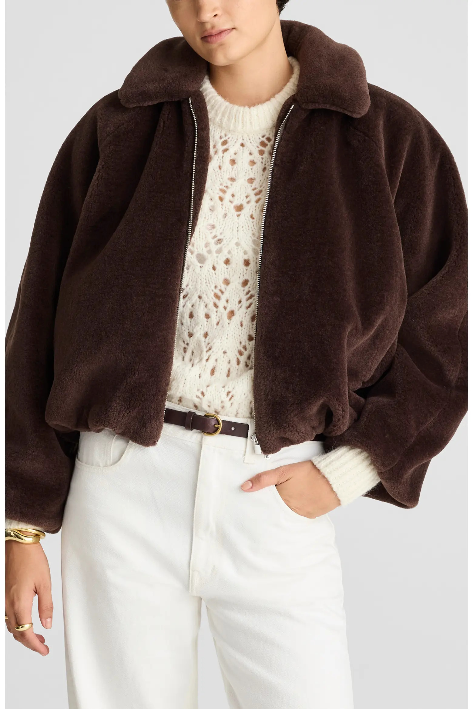 Madewell Bubble Faux Fur Bomber Jacket (Women) | Nordstrom | Nordstrom