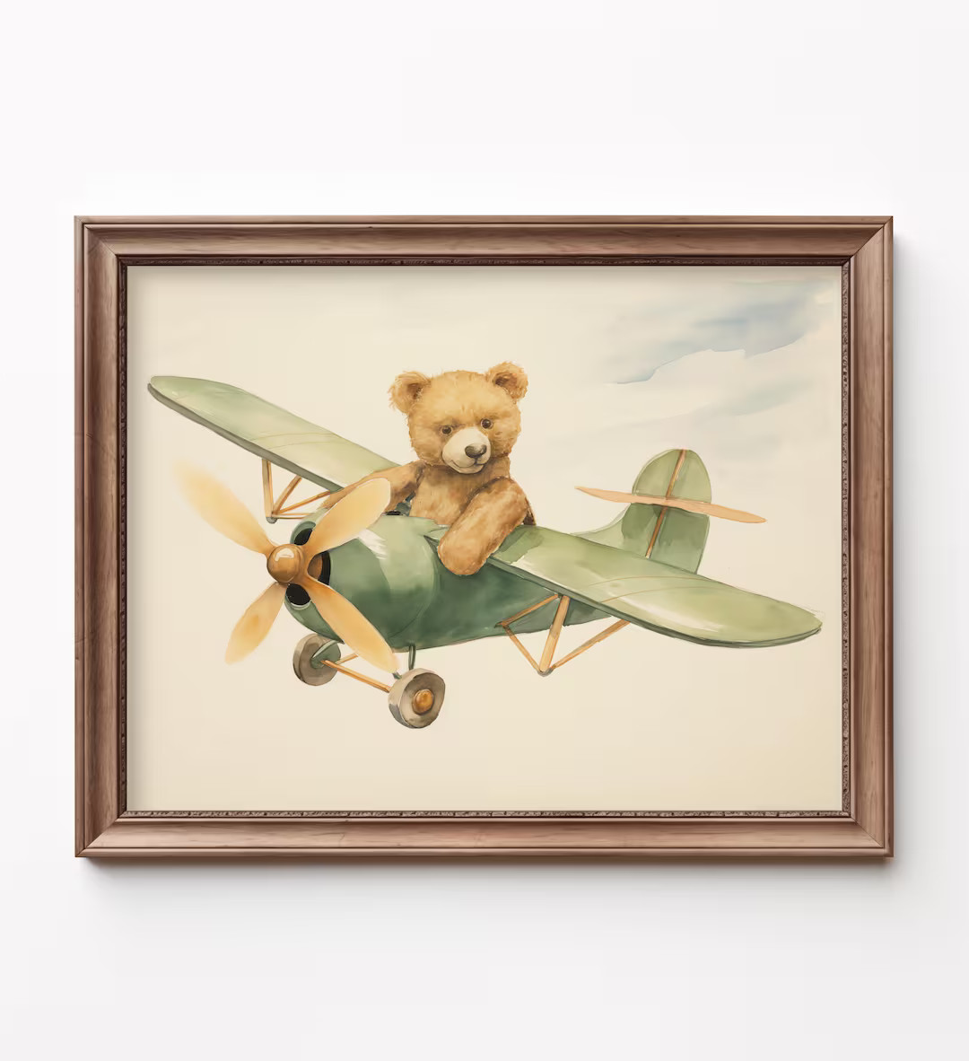 Teddy Bear Flying Airplane Nursery Print Teddy Bear Plane Kids Room Art Vintage Airplane Nursery ... | Etsy (US)