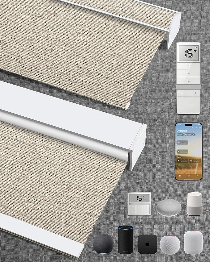 Motorized Blinds with Remote: Kincmo 100% Blackout Roller Shades Work with Apple Homekit,Alexa,Go... | Amazon (US)