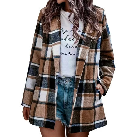 Baberdicy Shirts Women Women s Flannel Plaid Light Weight Thin Tops Shirts Raglan Long Sleeve Button Down Chest Pocketed Shirts Blouse Cardigan Jacket Lady Blouse ( Beige 2Xl ) | Walmart (US)