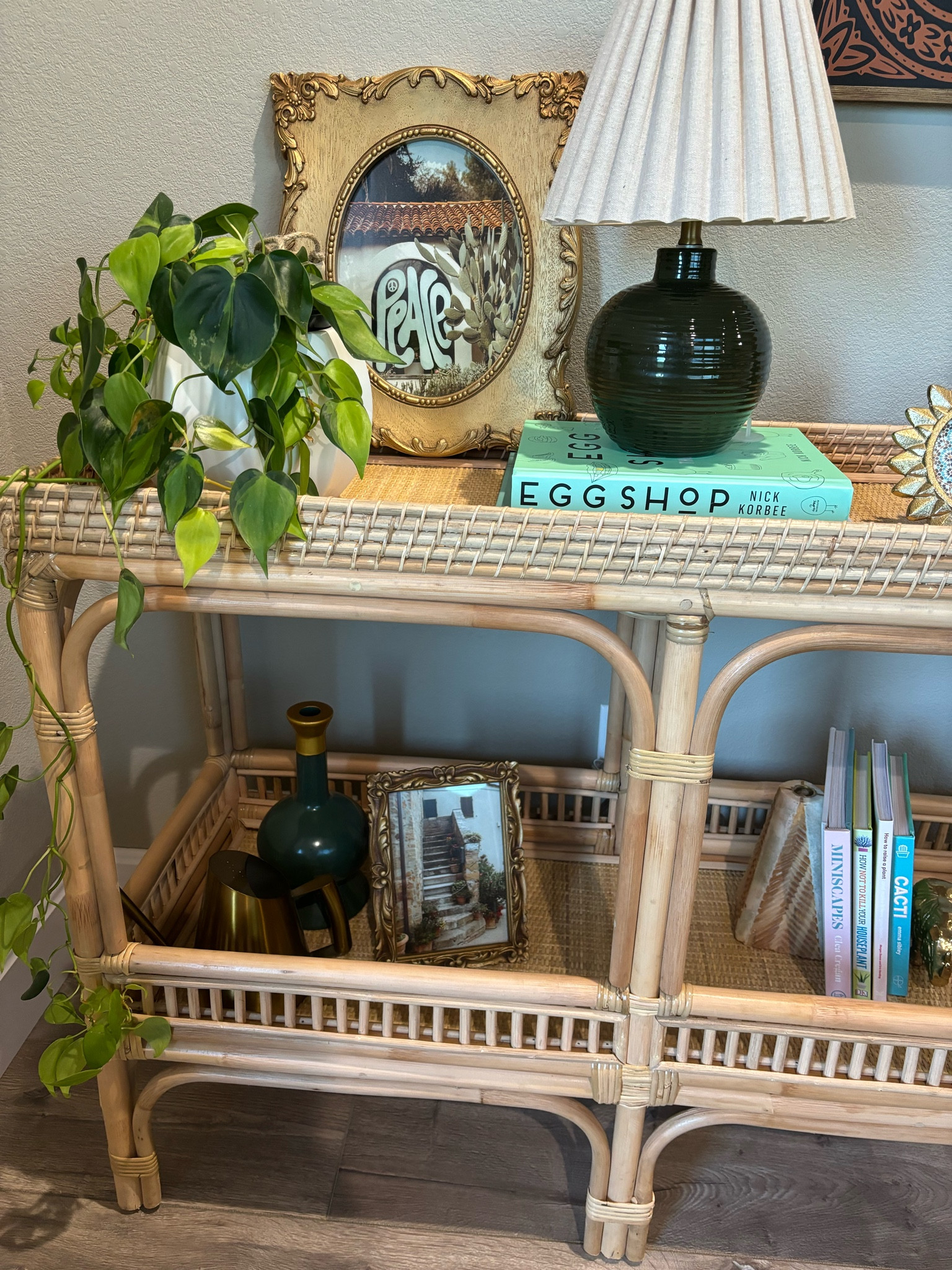 The perfect, little rattan table from Walmart! Filling it up with all the goods  

#LTKHome