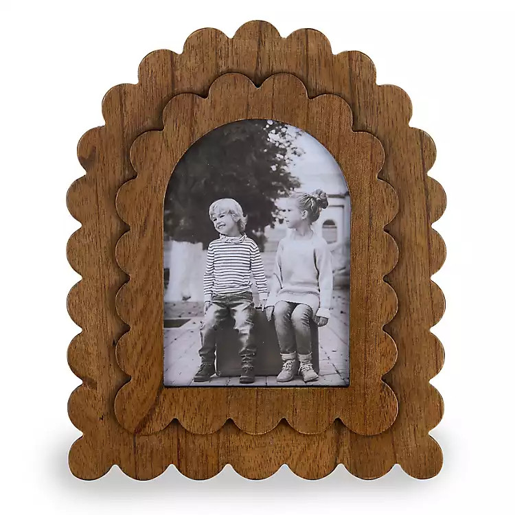 New! Brown Scalloped Wood Arch Picture Frame | Kirklands