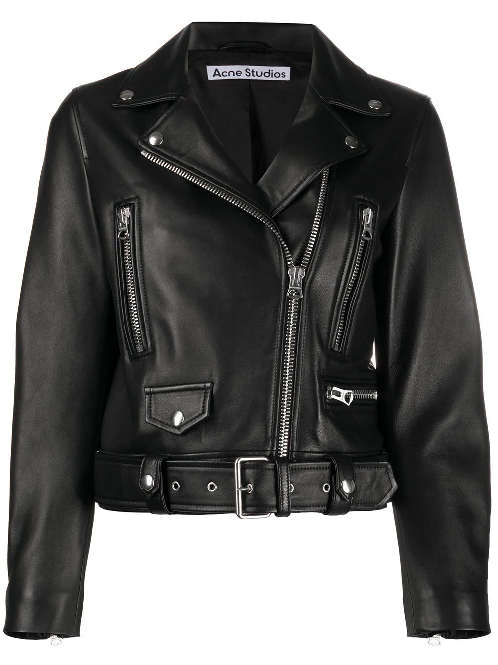 leather biker jacket | Farfetch Global