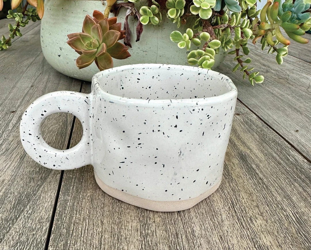 Splattered Ink Mug, Porcelain Coffee Cup | Etsy (US)