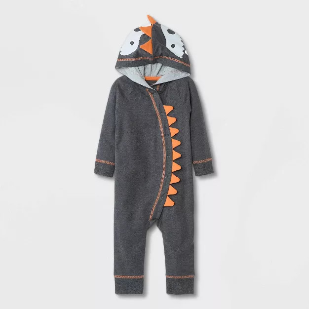 Baby Boys' Halloween Dino Romper - Cat & Jack™ Charcoal Gray | Target