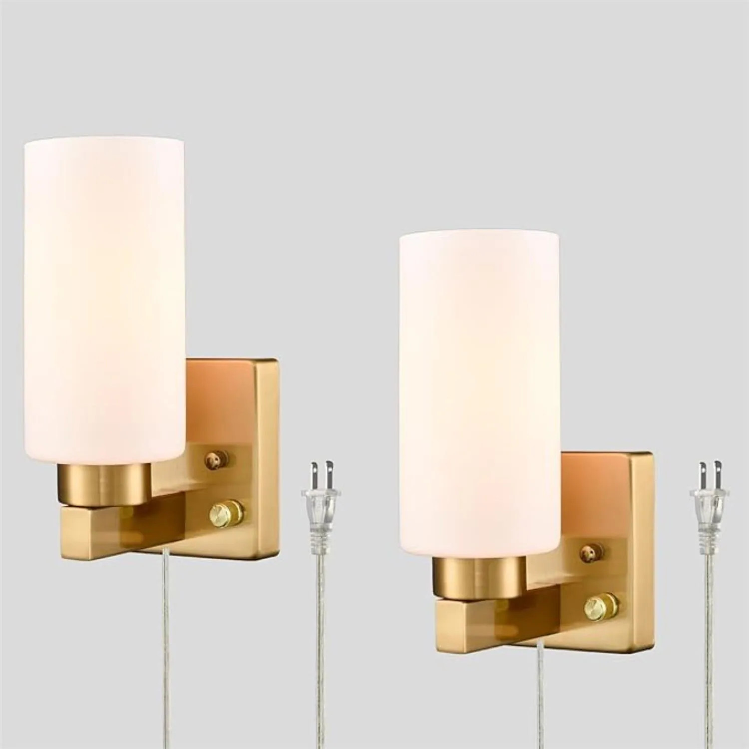 Claxy Glass 4.7-in W 2 -Light Brushed Brass Wall Sconce | DE-B3196BU-J-C-2 | Lowe's