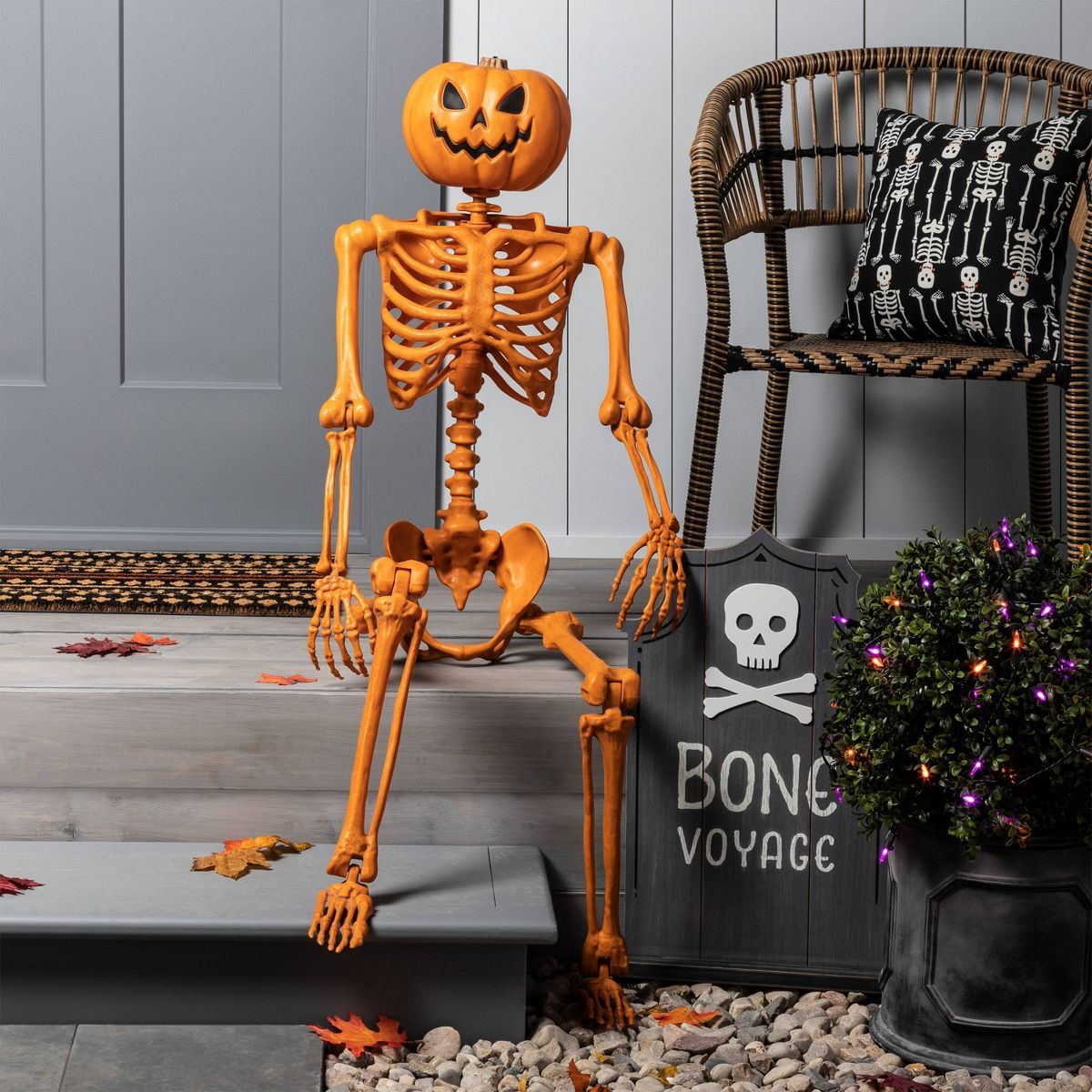 60" Posable Pumpkin Skeleton Halloween Decorative Mannequin - Hyde & EEK! Boutique™ | Target