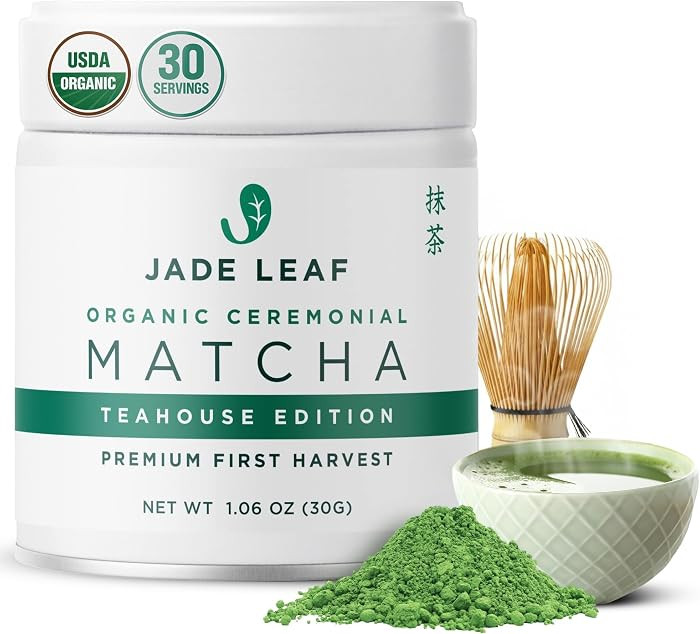 Jade Leaf Matcha Organic Ceremonial Grade Matcha Green Tea Powder - 100% Pure Japanese First Harv... | Amazon (US)