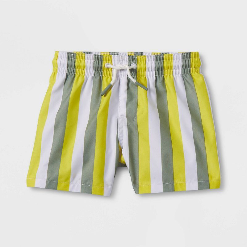 Baby Boys' Striped Swim Shorts - Cat & Jack™ Yellow | Target