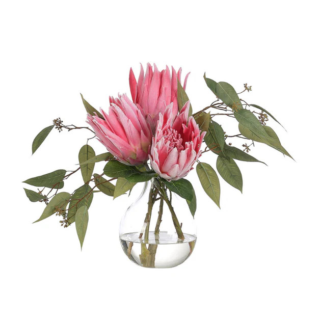 Pink Protea Faux Arrangement | Cailini Coastal