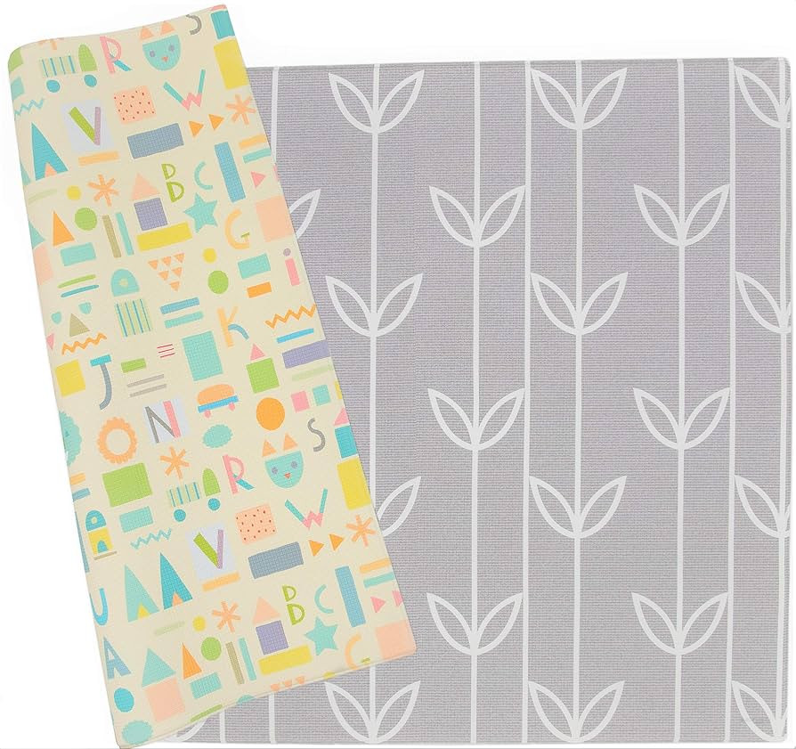 Baby Care Play Mat (Large, Sea Petals - Grey) 82'' x 55'' Original One-Piece Reversible Rollable ... | Amazon (US)