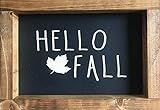 HELLO FALL| Framed Wood Sign | 9.5 inches by 7 inches | FARMHOUSE | RUSTIC |WOOD SIGN | HOME DÉCOR | | Amazon (US)