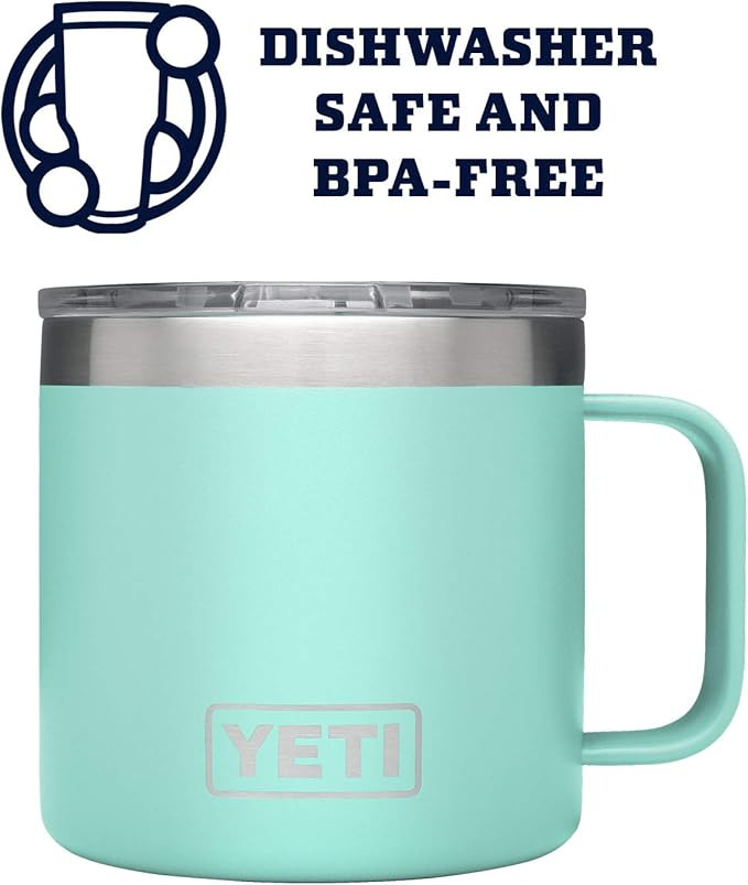YETI Rambler 14 oz Mug, Vacuum Insulated, Stainless Steel with MagSlider Lid, Stainless | Amazon (US)