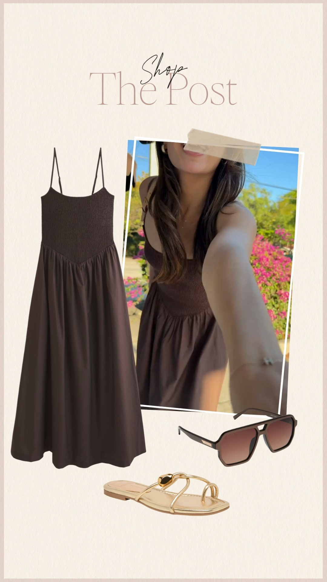 This dress is sooo flattering and easy to throw on for anything from brunch to a sunset dinner ✨ paired it with simple gold sandals + oversized sunnies for that effortless, put together vibe 💫 

 #LTKootd #LTKSeasonal #LTKPetite
