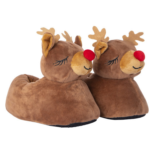 reindeer plush holiday slippers | Five Below