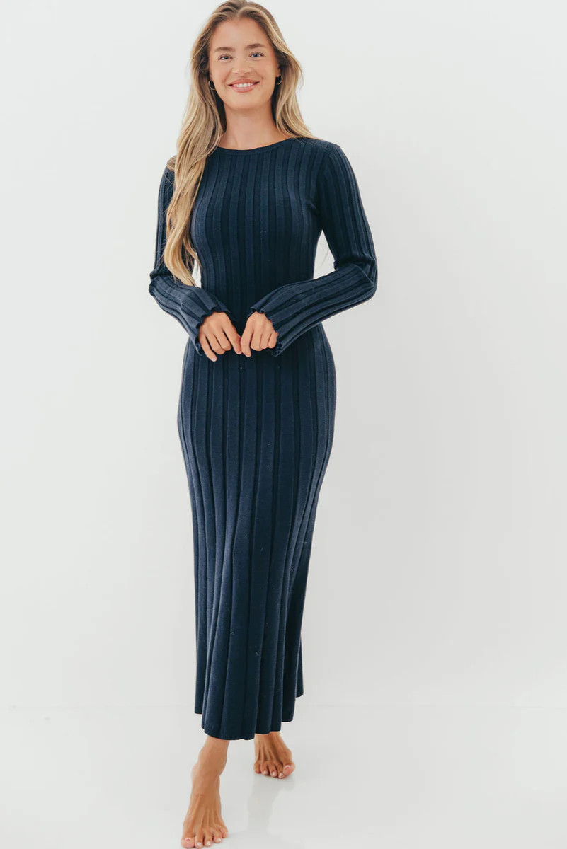 Colette Luxe Maxi Dress in Midnight Navy | Worth Collective