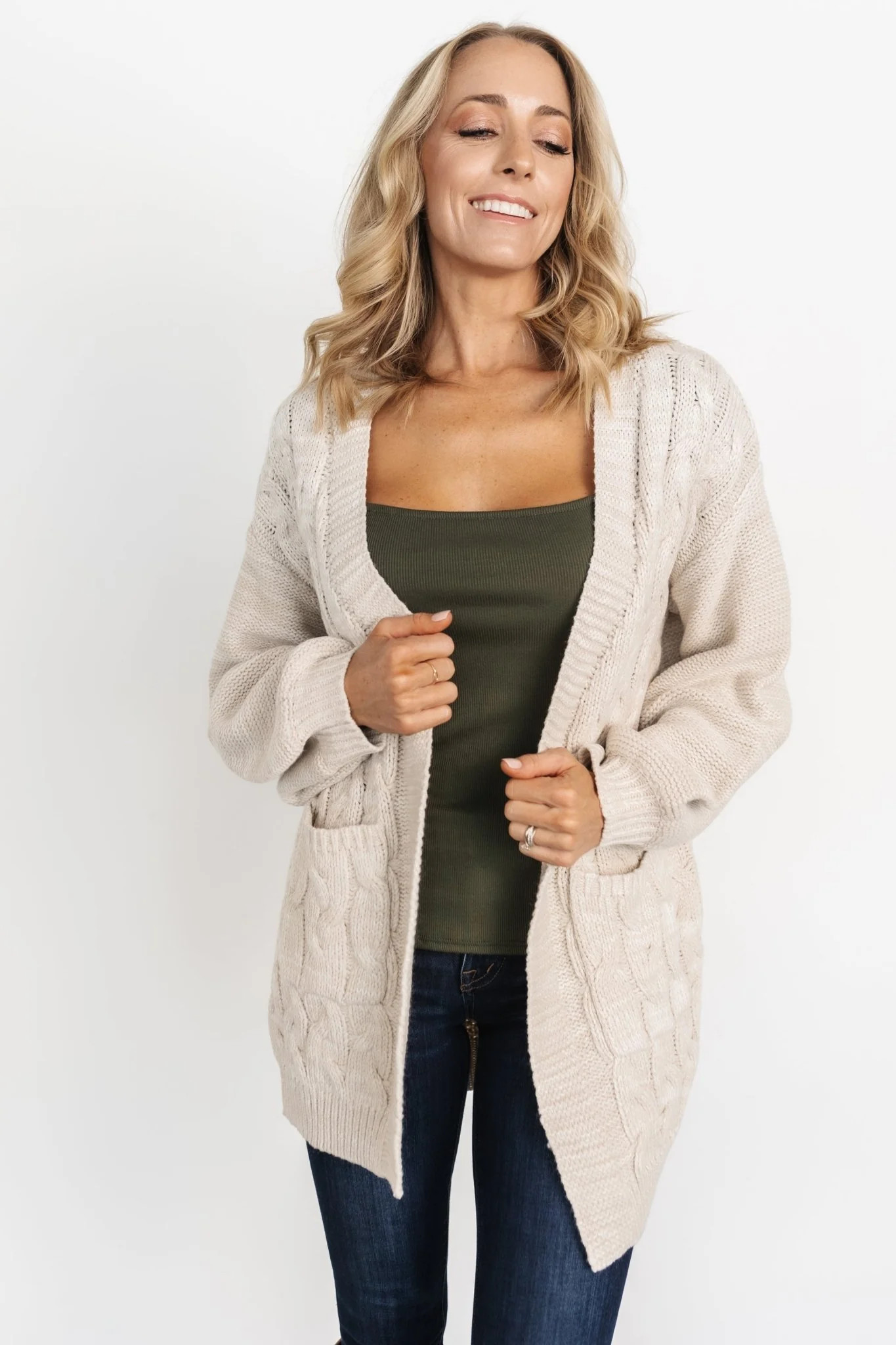 Spencer Chunky Knit Cardigan | Oatmeal | Baltic Born