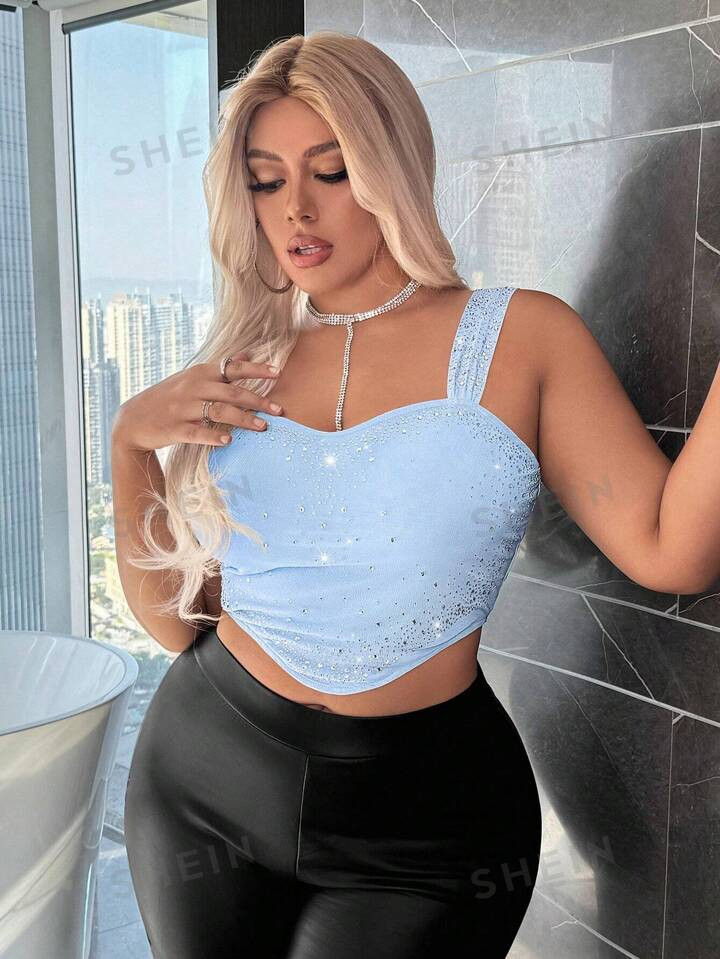 14-42%SHEIN Essnce Plus Eyelet Embroidery O-ring Detail Cami Top1.2k+ sold recentlyGBP£6.05 | SHEIN