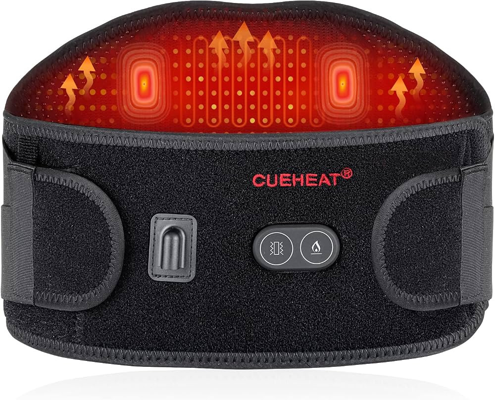 CUEHEAT Heated Waist Belt with Vibration - Cordless Lower Back Heating Pad | Amazon (US)