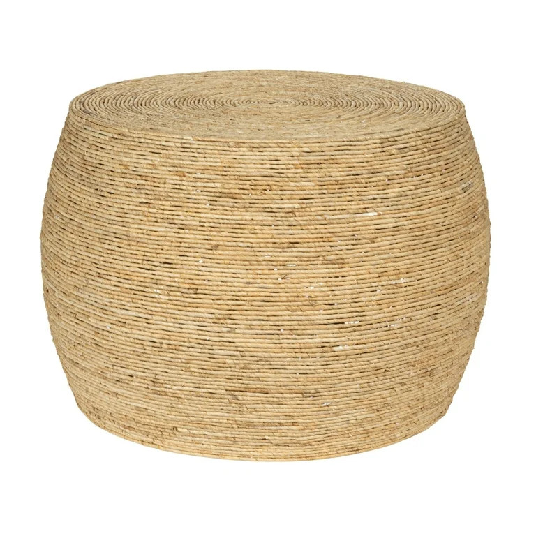 Creative Co-Op Round Handwoven Corn Rope Barrel Coffee Table, Natural | Walmart (US)
