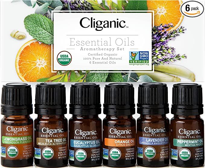 Cliganic USDA Organic Aromatherapy Essential Oils Set (Top 6), 100% Pure Natural - Peppermint, La... | Amazon (US)