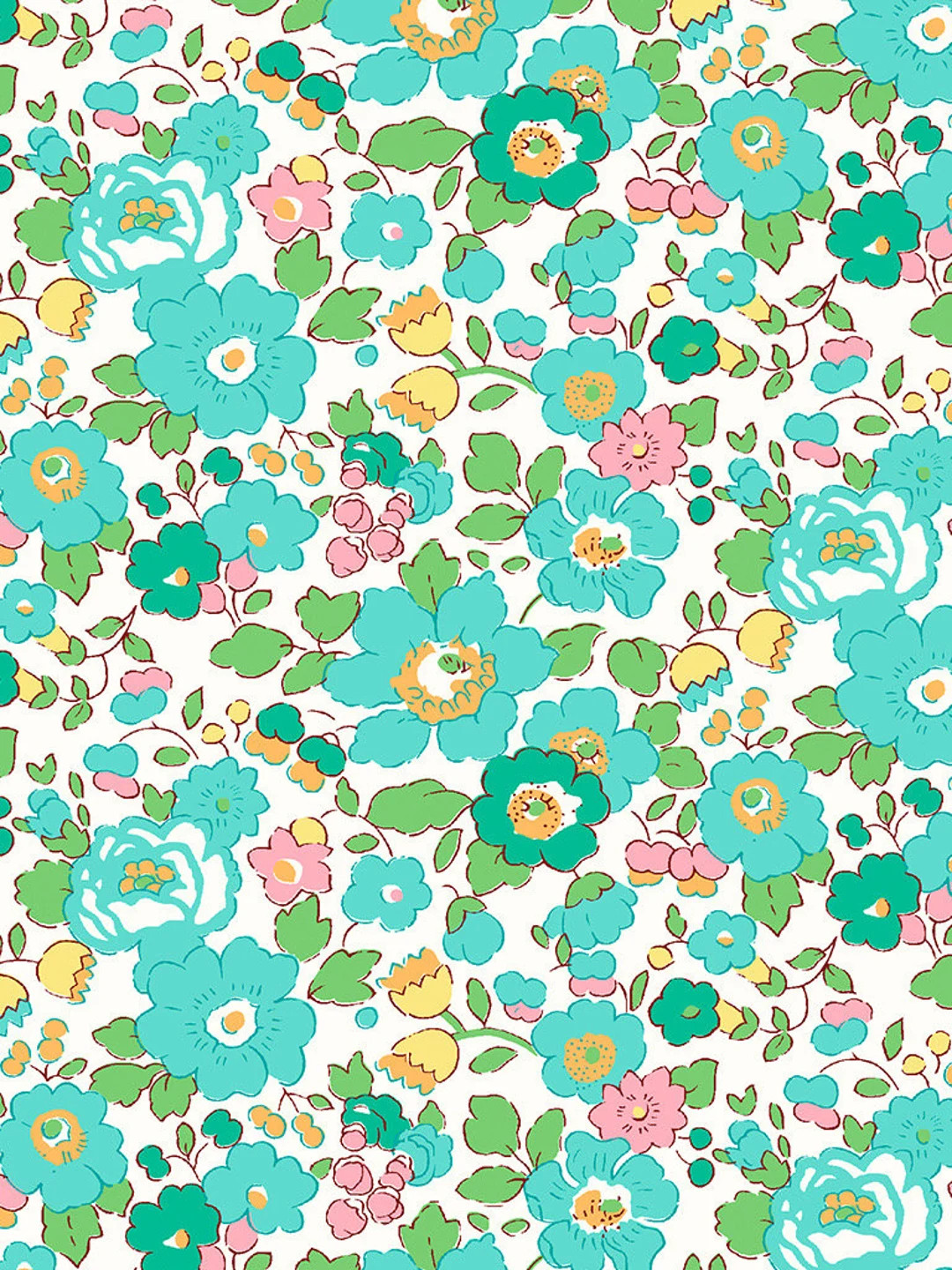 Betsy - Blue Turquoise - Tana Lawn - Liberty of London Fabrics - 100% Cotton - Etsy | Etsy (US)