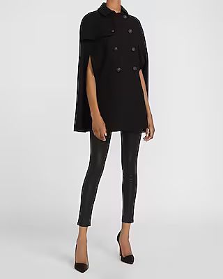 Double Breasted Wool-Blend Cape Coat | Express