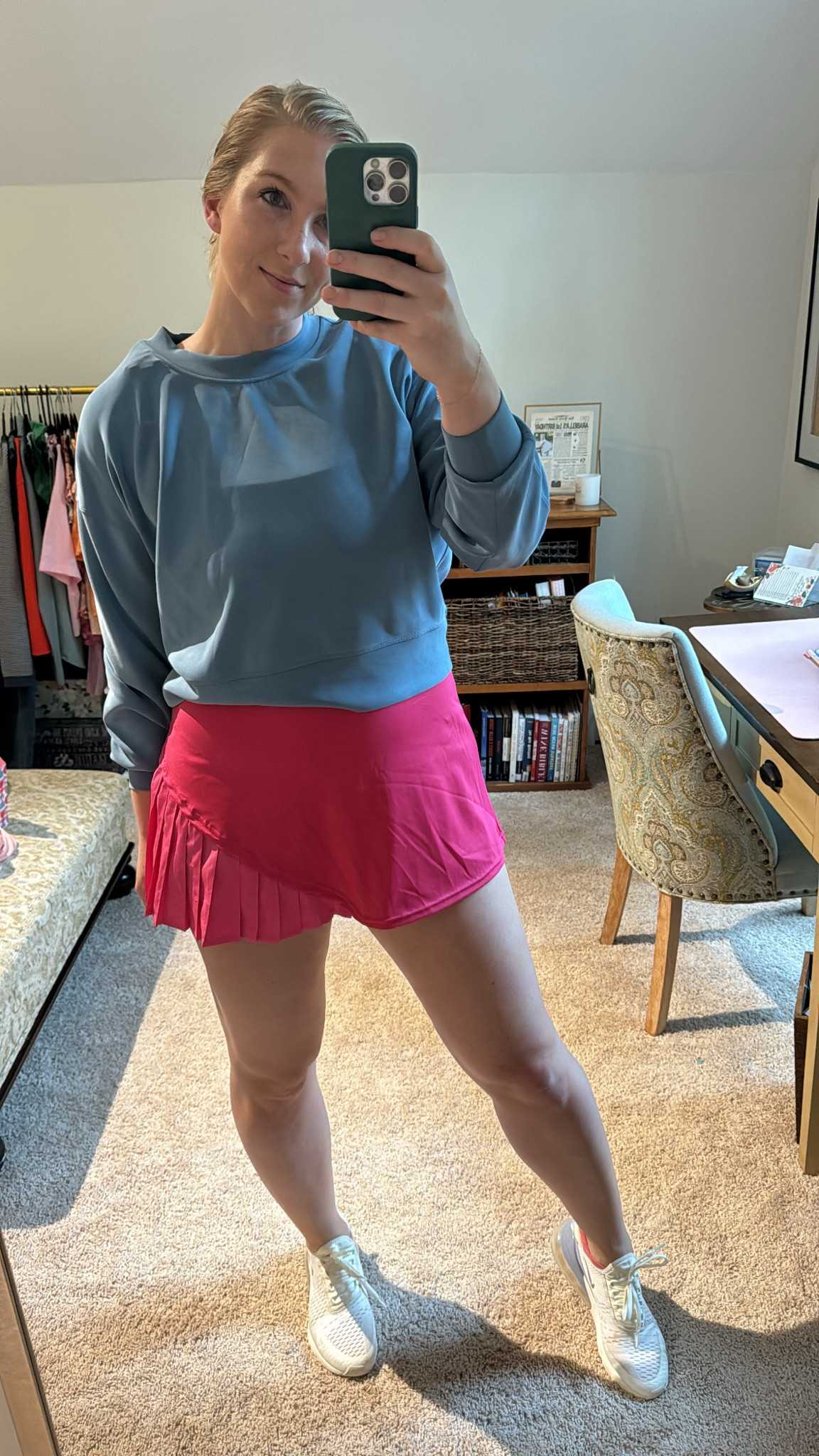 Today’s OOTD! These pullovers are some of my favorites. I have them in multiple colors. Super comfortable and great for all season. Plus, they are buttery soft! The skirt is actually a dress! So cute and has straps that tie. All items are true to size. 

OOTD / outfit of the day / drop off outfit / athleisure / workout look / lululemon 

#LTKActive #LTKStyleTip #LTKFindsUnder100