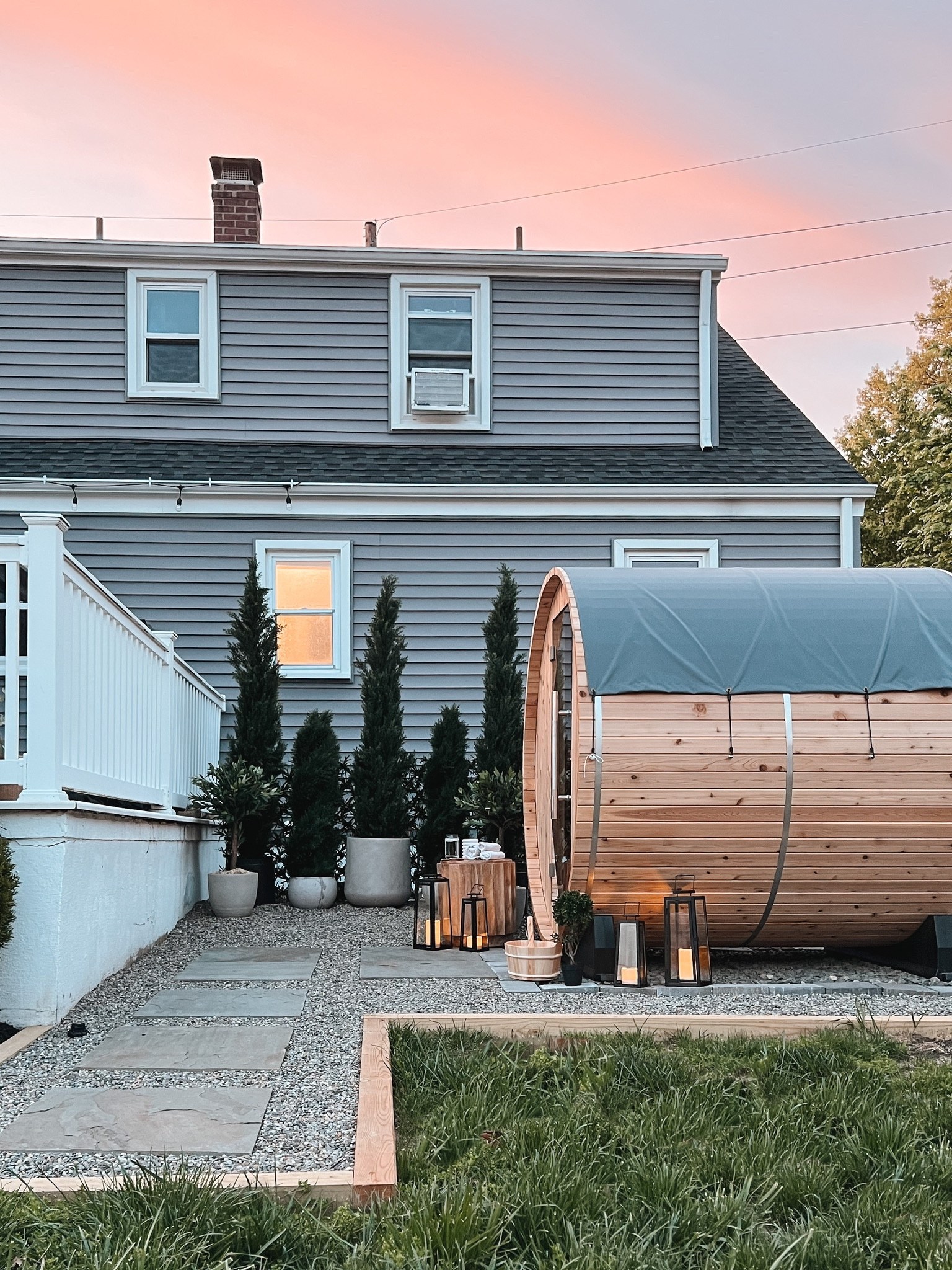 Backyard sauna with faux greenery decor

#LTKSeasonal #LTKhome #LTKunder50