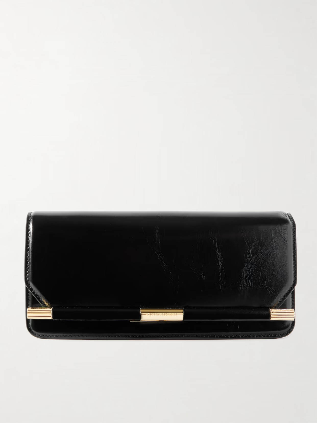 Victoria Beckham - 202 Crinkled-leather Clutch - Black | NET-A-PORTER (UK & EU)