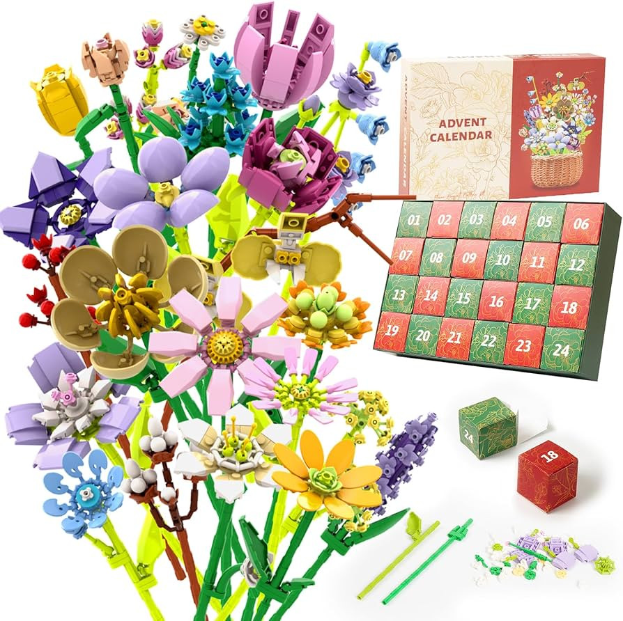 2025 Advent Calendar BIG Flower Christmas Building Blocks Gifts for Adult Countdown Advent Calend... | Amazon (US)