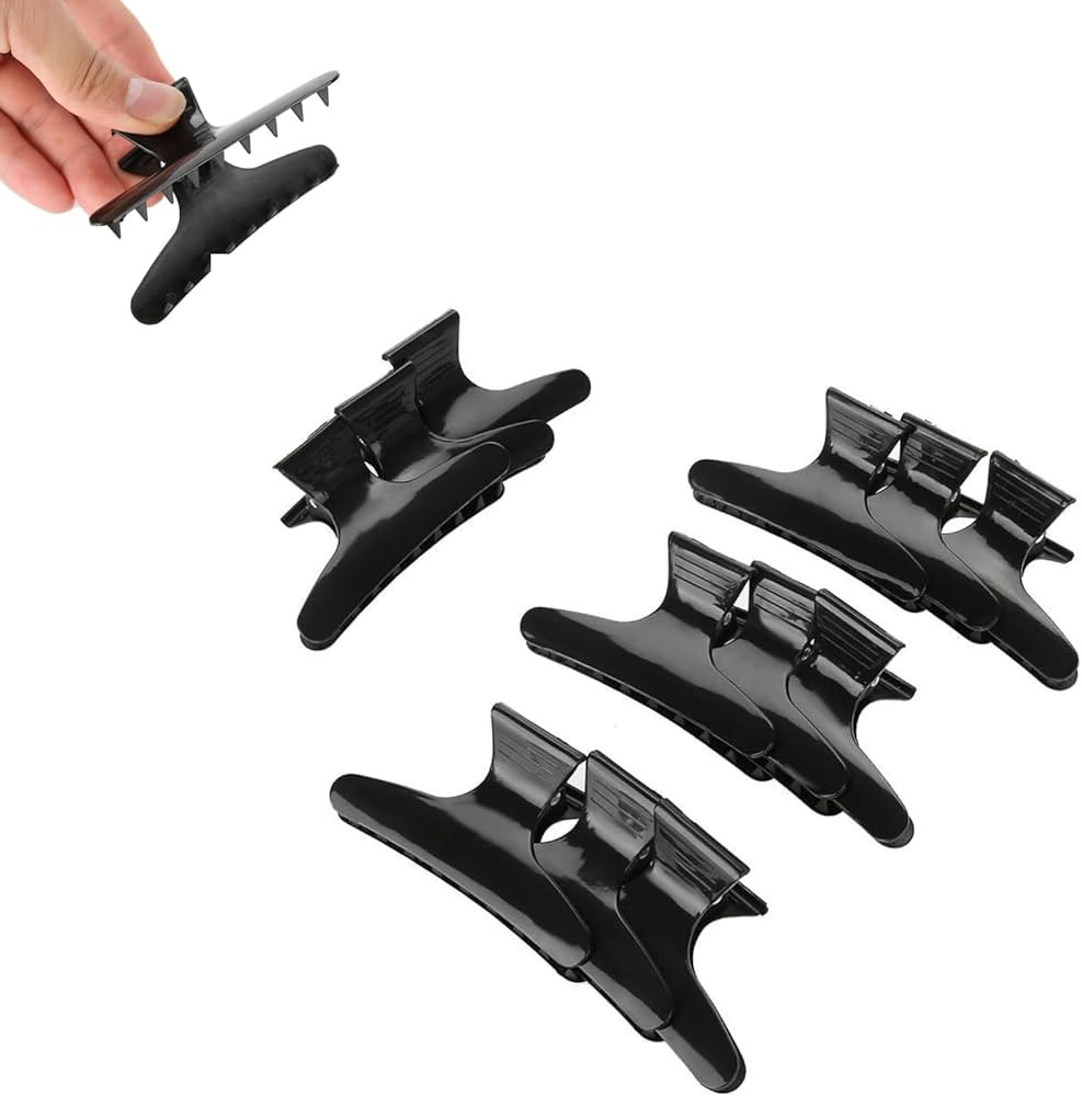 12 Pieces Butterfly Clamps Non-slip Chic Styling Claw Hair Clips for Women, Wide Teeth Design -Ha... | Amazon (US)