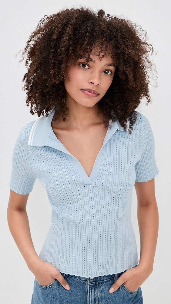 The Jess Pointelle Polo Shirt | Shopbop