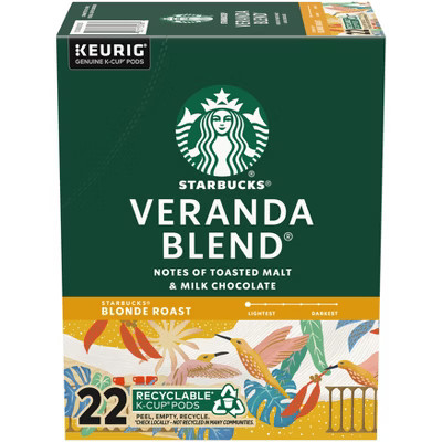 Starbucks Blonde Light Roast K-Cup Coffee Pods Veranda Blend for Keurig Brewers | Target