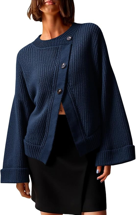 Saodimallsu Womens Cardigan Sweaters 2025 Button Down Long Sleeve Knit Outerwear Oversized Fashio... | Amazon (US)