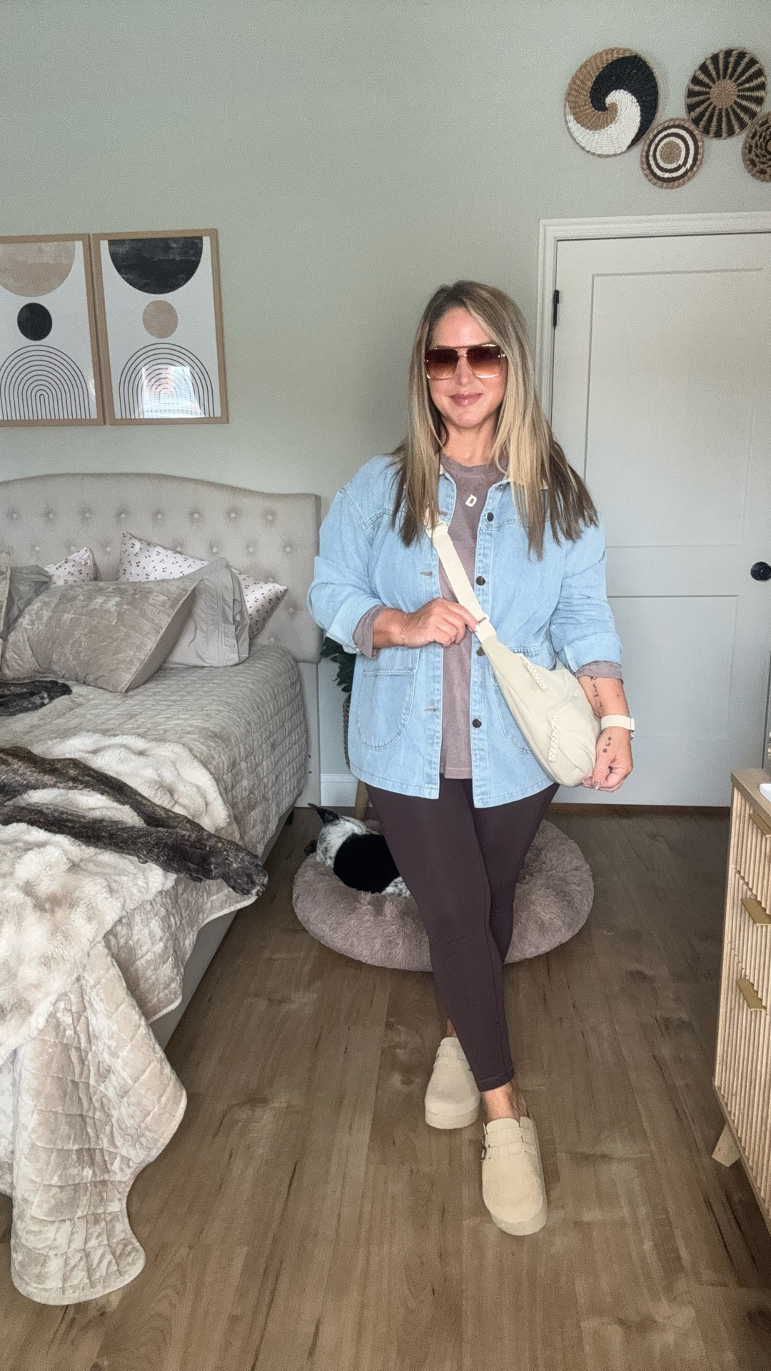 Size large in the jacket and shirt. Size 12 leggings. Shoes tts 

#LTKPetite #LTKMidsize #LTKOver40