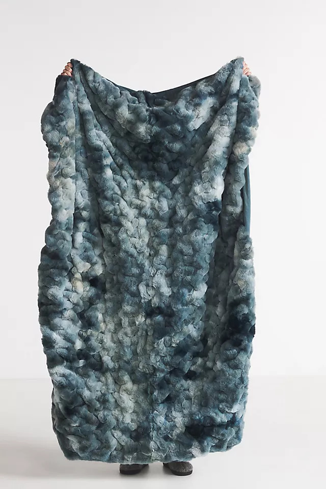 Luxe Dyed Faux Fur Throw Blanket | Anthropologie (US)