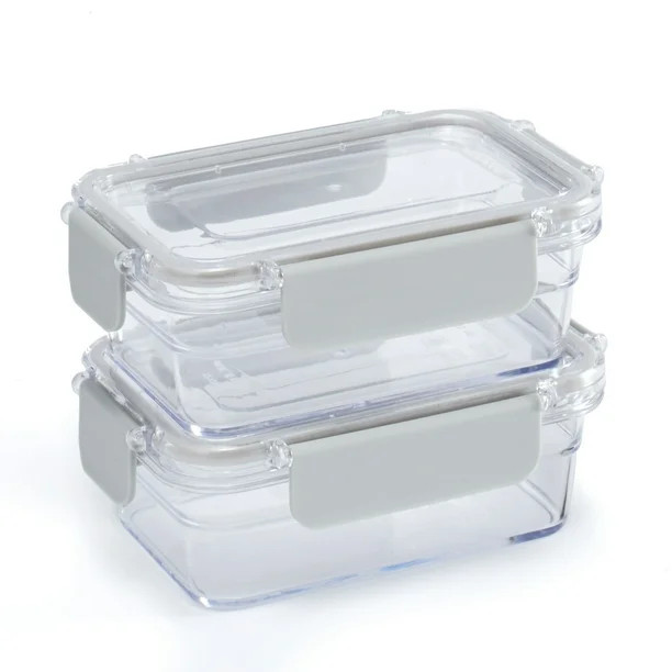 Mainstays 1.9 Cup Rectangular Tritan Stain-Proof Food Storage Container, Set of 2 | Walmart (US)
