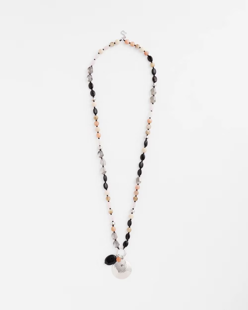 Silver Tone Beaded Charm Necklace | Chico's