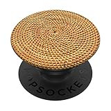 Bamboo Wicker Print Mat Basket Rattan Pop Mount Cute Design PopSockets PopGrip: Swappable Grip for P | Amazon (US)
