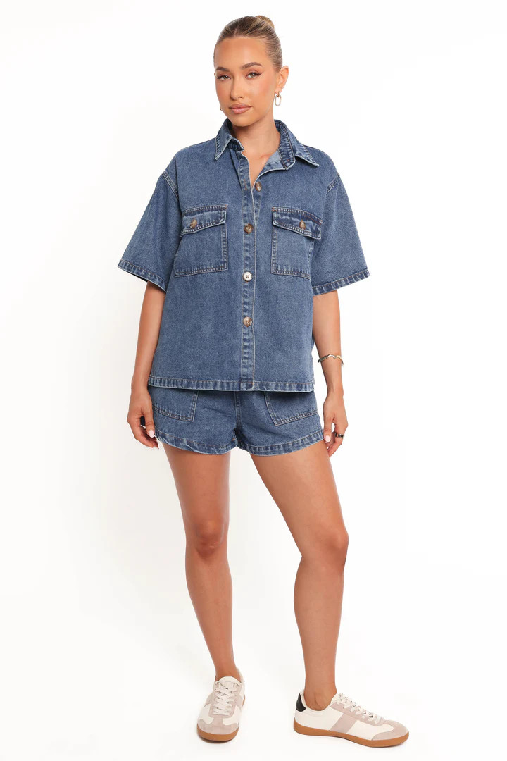 Noor Denim Short Set - Dark Blue | Petal & Pup (US)