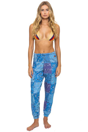 BANDANA QUILTED SWEATPANTS - BLUE | Aviator Nation