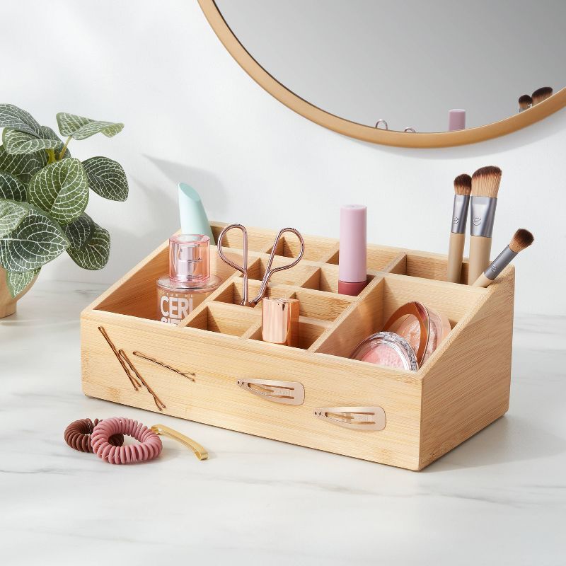 10" x 5" x 4" 12 Compartment Bamboo Countertop Organizer - Brightroom™ | Target